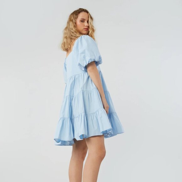 OAK + FORT Dresses & Skirts - OAK + FORT Blue Puff Sleeve Dress
